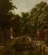 Job Adriaenszoon Berckheyde, View of a Dutch Canal, possibly the Oude Gracht in Haarlem