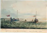 George Back, Eskimos Coming towards the Boats in Shoalwater Bay