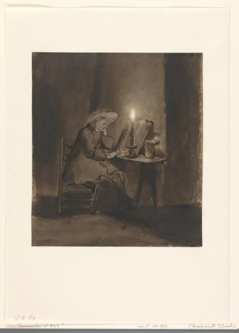 Barent Fabritius, Lezende jongen bij kaarslicht