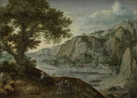 Lucas van Valckenborch, Huy, Seen from Ahin
