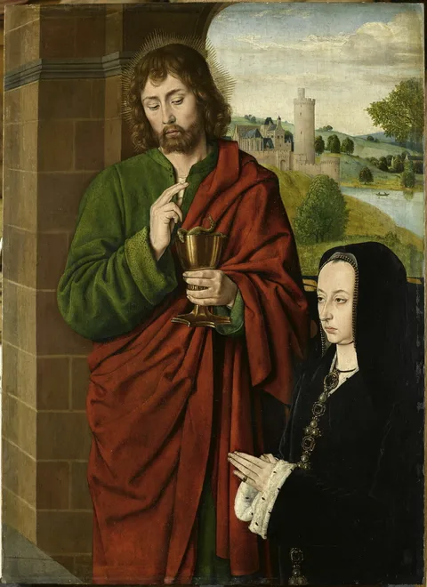 Jean Hey, Anne of France and Her Daughter Suzanne, Presented by Saint John the Evangelist