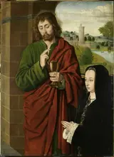 Jean Hey, Anne of France and Her Daughter Suzanne, Presented by Saint John the Evangelist