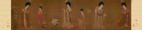Csou Fang, Court Ladies in flowered Headdresses