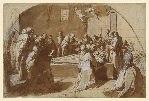 Bernardino Poccetti, The Deaths of the Blessed Ugoccione and Sostegno (recto); A Study of the Farnese Hercules (verso)
