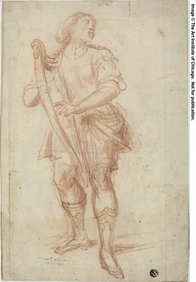 Bernardino Poccetti, Study (recto); Draped, Seated Female Figure (verso)