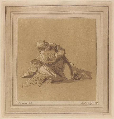 Adam Bartsch, A Crouching Apostle (Saint Peter)