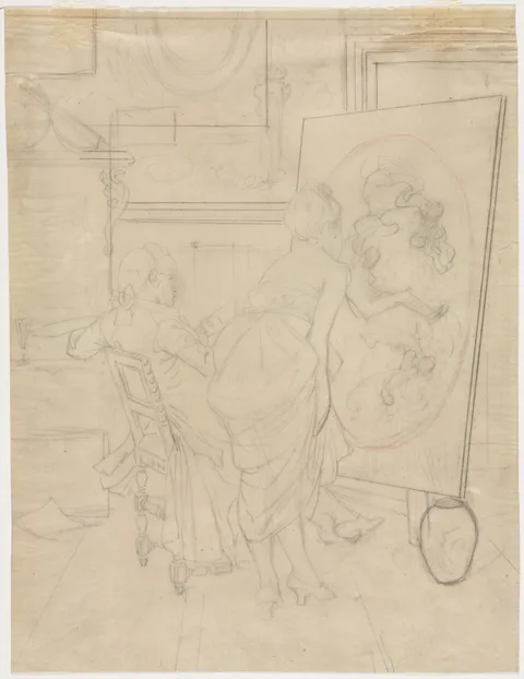 Charles Bargue, Cartoon for The Opinion of the Model