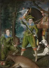 Robert Peake the elder, Henry Frederick (1594–1612), Prince of Wales, with Sir John Harington (1592–1614), in the Hunting Field