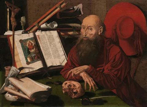Marinus van Reymerswaele, St Jerome in his study