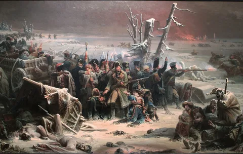 Adolphe Yvon, Marshal Ney Supporting the Rear Guard During the Retreat from Moscow