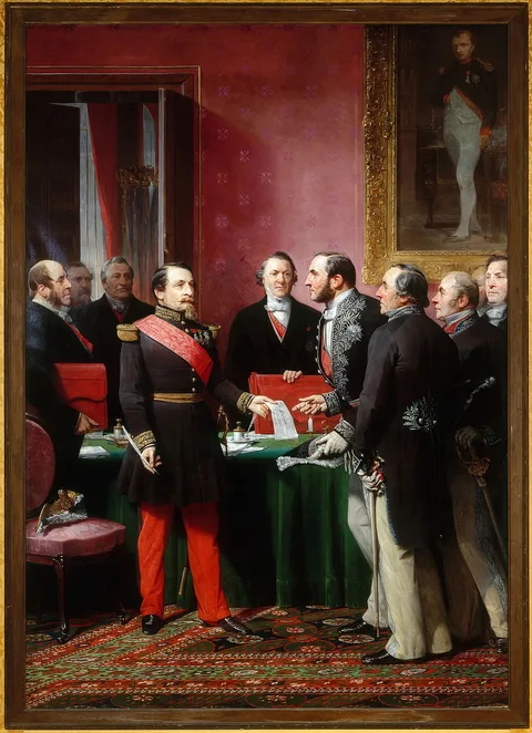 Adolphe Yvon, The Emperor presents to Haussmann the plan of annexation of the Communes
