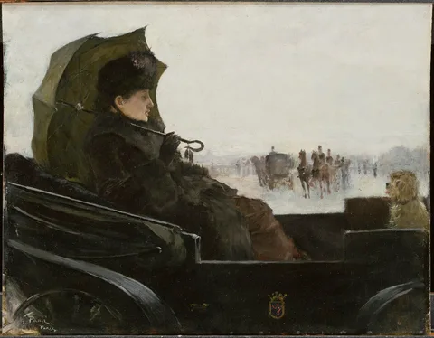 Georg Pauli, Lady in a Landau. Motif from Paris