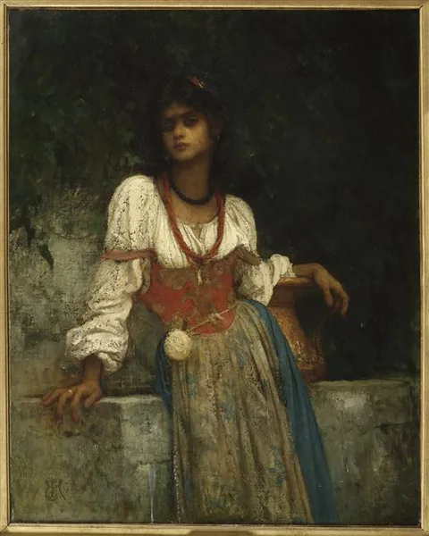 Ernest Hébert, Rosa Nera at the fountain