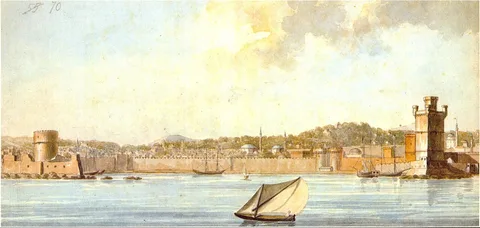 Thomas Hope, Rhodes, the Old Harbour