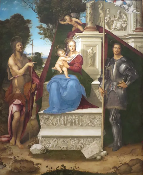 Cesare da Sesto, Madonna and Child with Saint John the Baptist and Saint George