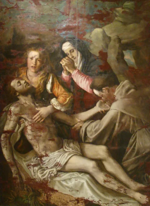 Vincenzo Campi, The lamentation over the dead Christ