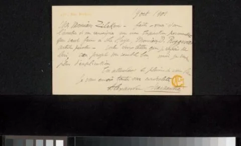 Alexandre Charpentier, Brief aan Philip Zilcken