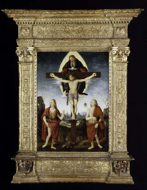 Timoteo Viti, The Holy Trinity with Saint John the Baptist and Saint Sebastian