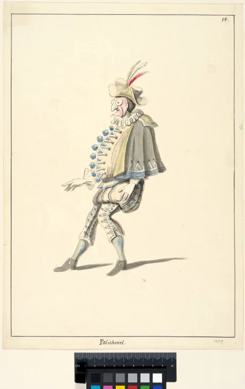 Jean Bérain the Elder, Costume Sketch, Punchinello