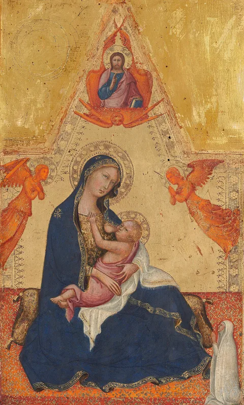 Andrea di Bartolo, Madonna of Humility, The Blessing Christ, Two Angels, and a Donor [obverse]