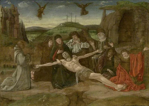 Francesco Bonsignori, The Lamentation with a Benedictine Donor