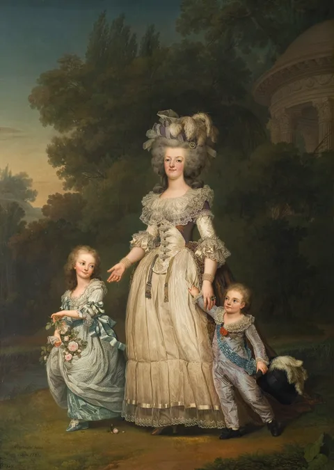 Adolf Ulrik Wertmüller, Queen Marie Antoinette of France and two of her Children Walking in The Park of Trianon