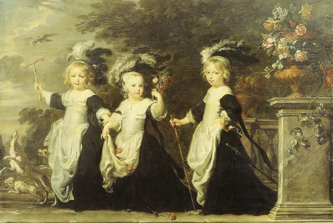Justus van Egmont, Alexander IV Goubau, Lord of Mespelaere (1658-1715), Joannes V Cornelis Goubau (1660-1702), and Maria Aldegonda Goubau (1661-1707)