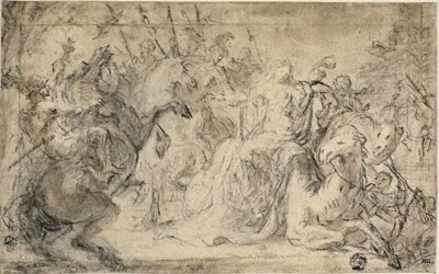 Justus van Egmont, Zenobia Surrounded by Mounted Soldiers