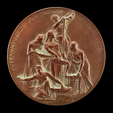 Lorado Taft, The Great Lakes: Five Maidens [reverse]
