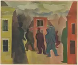 Hendrik Nicolaas Werkman, Street scene with figures