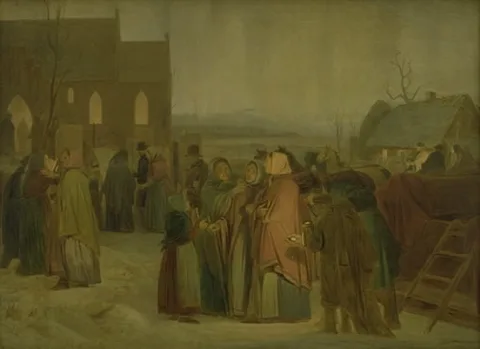 Jørgen Sonne, Peasants outside the Church on a Christmas Morning