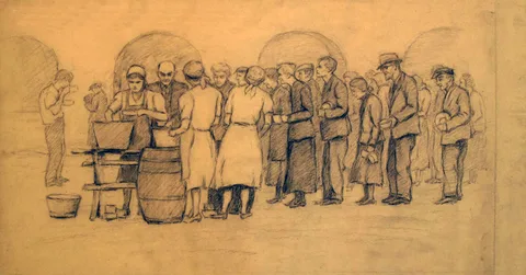 Malva Schalek, Queue for food
