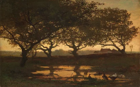 Gerard Bilders, Woodland Pond at Sunset