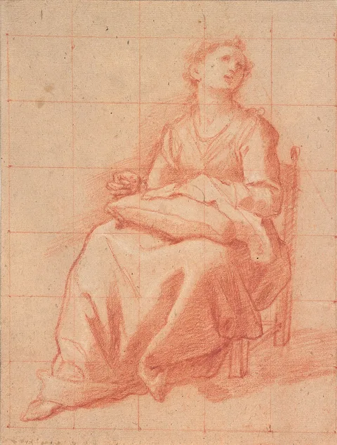 Cristoforo Roncalli, Seated girl sewing