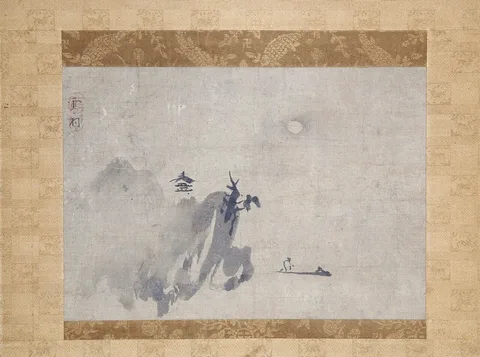 Sesson Shukei, Landscape in Moonlight