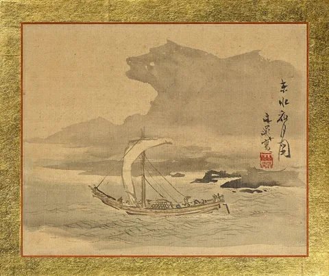 Tani Bunchō, Picture of Kyoto Seascape under the Night Moon