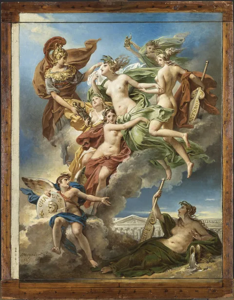 Charles Meynier, The Nymphs of Parthenope Led toward the Banks of the Seine