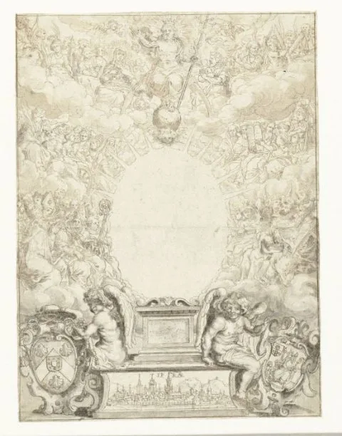 Pieter de Jode I, Ontwerp voor titelblad met Christus omringd door figuren