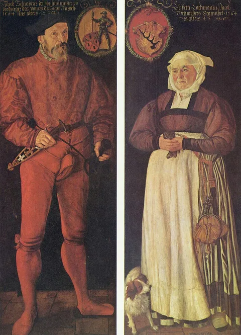 Tobias Stimmer, Pendant portraits of Jacob and Elsbeth Schwytzer