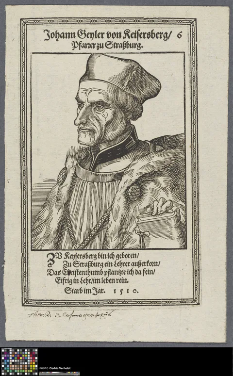 Tobias Stimmer, Portrait of Johann Geiler von Kaysersberg, Swiss priest