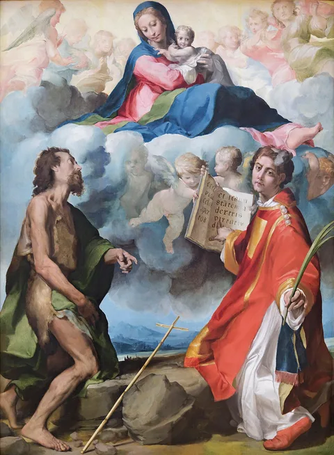 Michelangelo Anselmi, Madonna in Glory with Sts. John the Baptist and Stephan