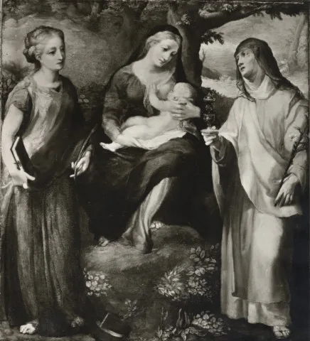 Michelangelo Anselmi, Virgin and Child with St. Catharine and St. Clara
