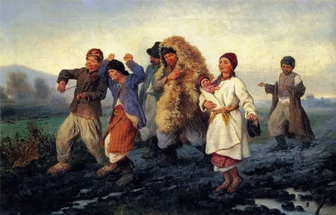 Konstantin Trutovsky, Return from the fair in rural Ukraine