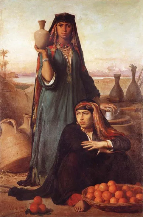 Félix-Auguste Clément, Women Selling Water and Oranges on the Road to Heliopolis