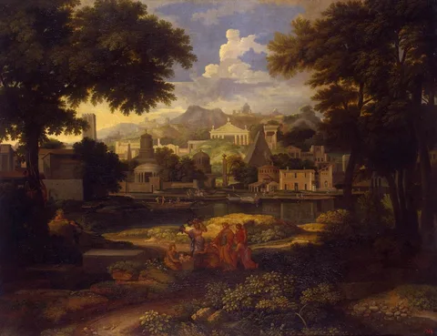 Étienne Allegrain, Landscape with Moses Saved from the Nile