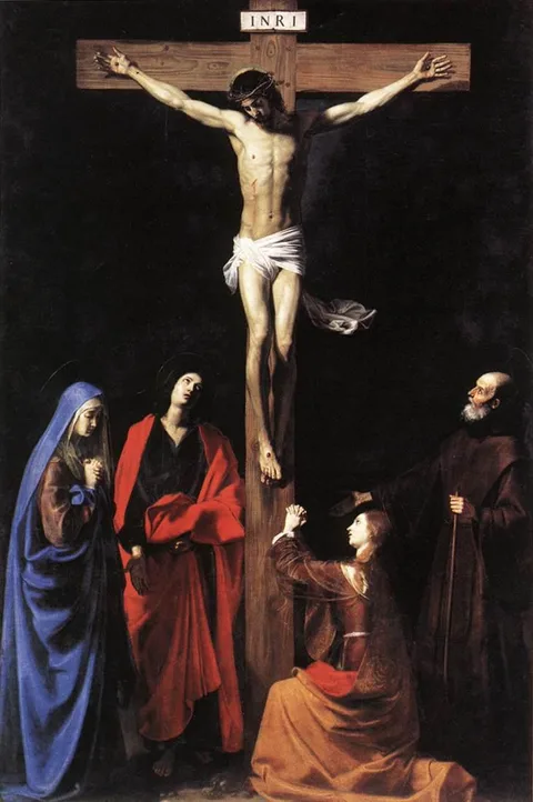 Nicolas Tournier, Christ on the Cross, Mary, Mary Magdelene, Saint John and Saint Francis of Paola