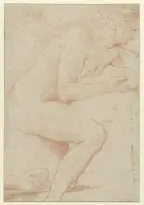 Jean-François Pierre Peyron, Studie van vrouwelijk naakt, steunend op de knie