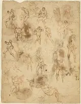 Giovanni Ambrogio Figino, Studies of Figures (verso)