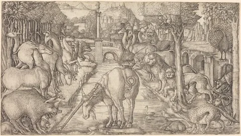 Jean Duvet, The Unicorn Purifies the Water with Its Horn