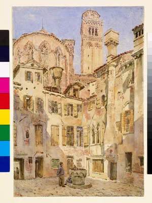 George Price Boyce, Church of the Frari, Venice from Campiello San Rocco